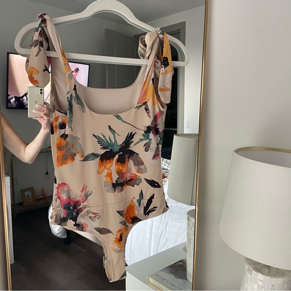 BCBG Pink Floral Bodysuit - Picture 3 of 3